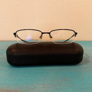 Oakley Clubface Polished Black Half-Rim Eyeglass Frames w/ Case (OX 3102-0152)